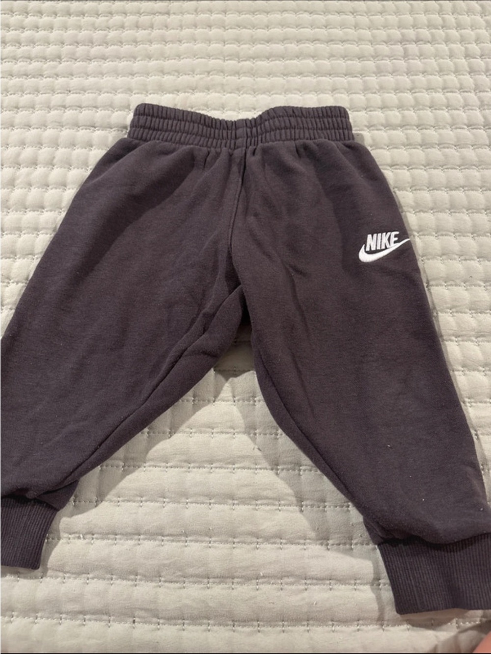 Nike Kids Dark Gray Jogger Sweatpants with White Logo